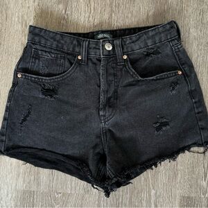 Wild Fable Shorts Womens Size 00 Black Cut Off Raw Hem Destroyed High Rise Denim